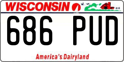WI license plate 686PUD