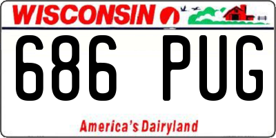 WI license plate 686PUG