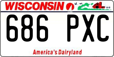 WI license plate 686PXC