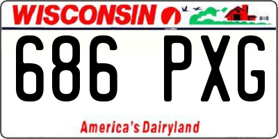 WI license plate 686PXG