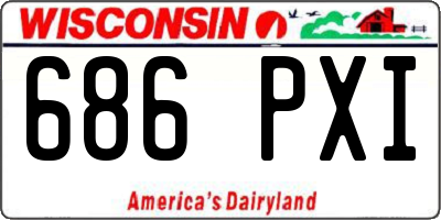 WI license plate 686PXI