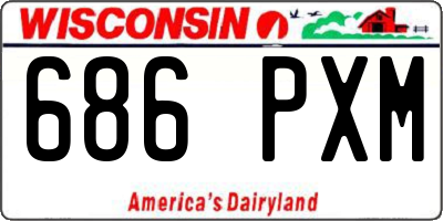 WI license plate 686PXM