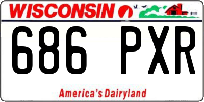 WI license plate 686PXR