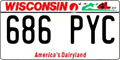 WI license plate 686PYC