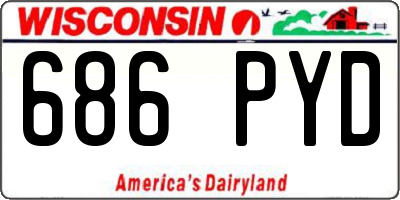 WI license plate 686PYD