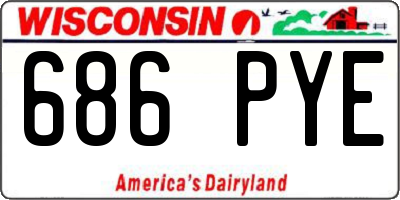 WI license plate 686PYE