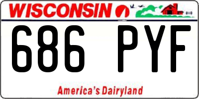 WI license plate 686PYF