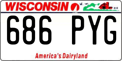 WI license plate 686PYG