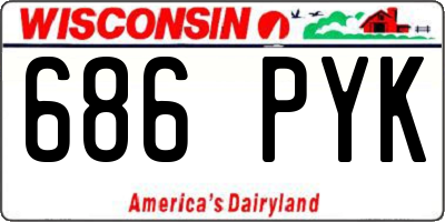 WI license plate 686PYK