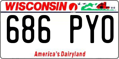 WI license plate 686PYO