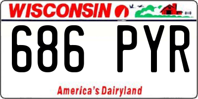 WI license plate 686PYR