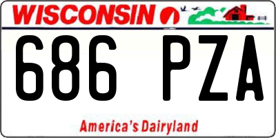 WI license plate 686PZA