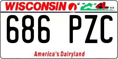 WI license plate 686PZC