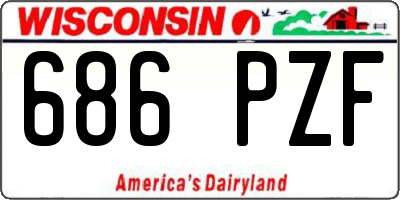 WI license plate 686PZF