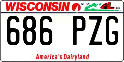 WI license plate 686PZG