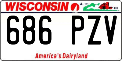 WI license plate 686PZV