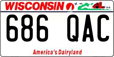 WI license plate 686QAC