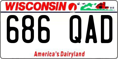 WI license plate 686QAD