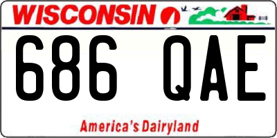 WI license plate 686QAE