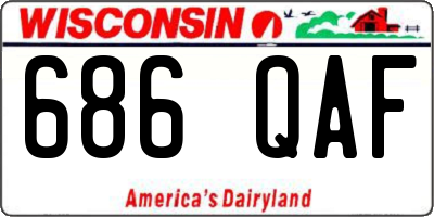 WI license plate 686QAF
