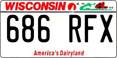 WI license plate 686RFX