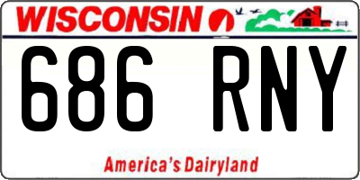 WI license plate 686RNY