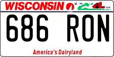 WI license plate 686RON