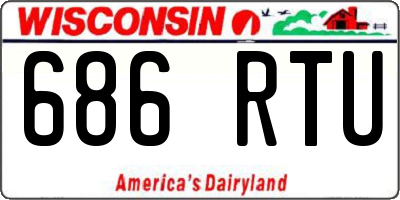 WI license plate 686RTU