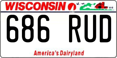WI license plate 686RUD