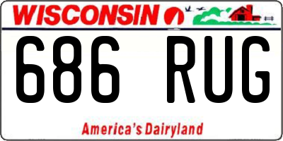 WI license plate 686RUG