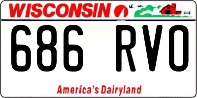 WI license plate 686RVO
