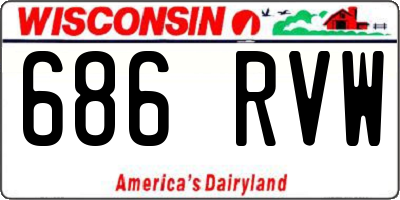 WI license plate 686RVW