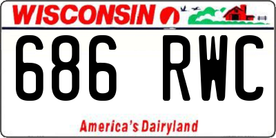 WI license plate 686RWC