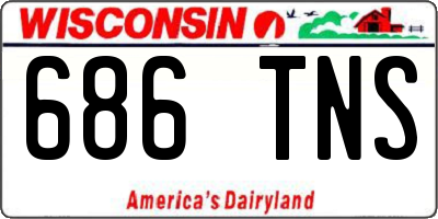 WI license plate 686TNS