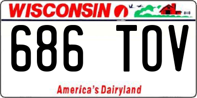 WI license plate 686TOV