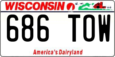 WI license plate 686TOW