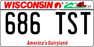 WI license plate 686TST