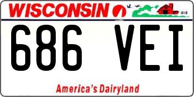 WI license plate 686VEI