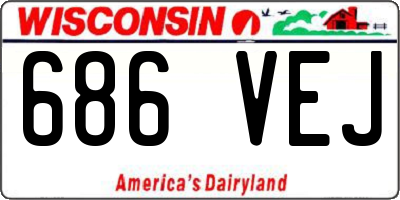 WI license plate 686VEJ