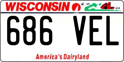 WI license plate 686VEL