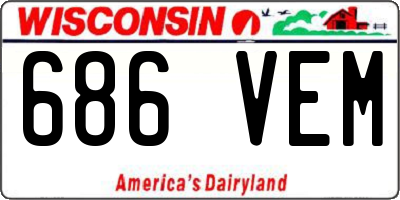 WI license plate 686VEM