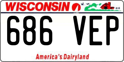 WI license plate 686VEP