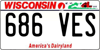 WI license plate 686VES