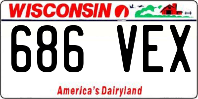 WI license plate 686VEX