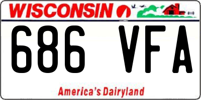 WI license plate 686VFA