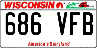 WI license plate 686VFB