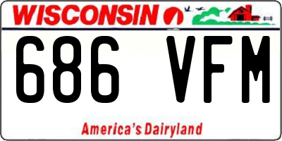WI license plate 686VFM