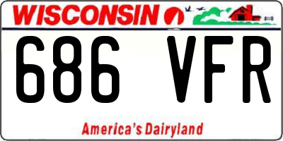 WI license plate 686VFR