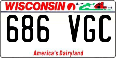 WI license plate 686VGC