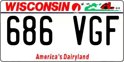 WI license plate 686VGF